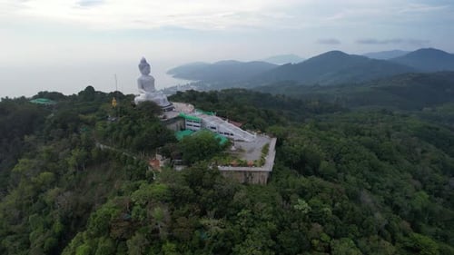 Drone View of the Big Buddha Thailand