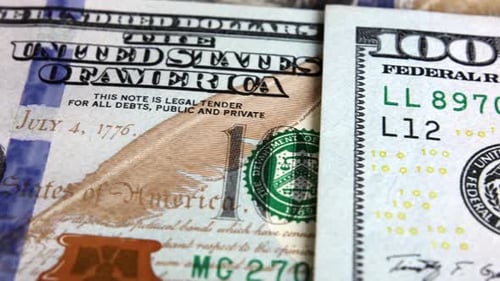 Close Up One Hundred Dollar Bills