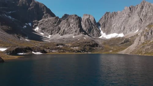 Mountain Lake with Turquoise Water. Reflection in the Water.