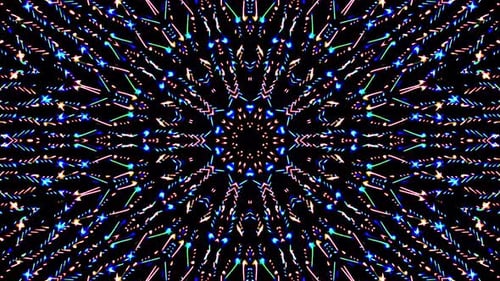 Dynamic Abstract Kaleidoscope Glowing Background Pattern