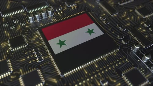 Drapeau national de la Syrie sur le chipset d'exploitation