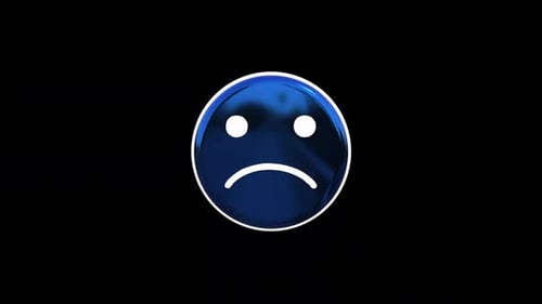 3D Sad Face Emoji Rotating Animation
