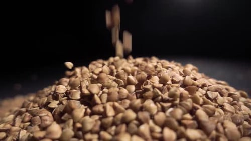 Buckwheat Grains Poured onto a Small Mound