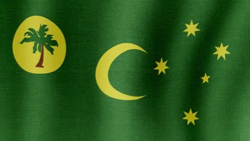 Cocos (Keeling) Islands Flag Waving Seamless Loop