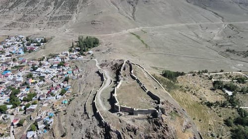 aerial castle and rocks