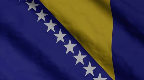 Waving Flag of Bosnia and Herzegovina