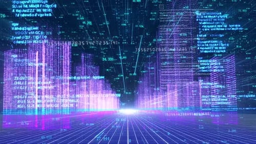 Digital Information Internet Holographic Smart Technology City Building