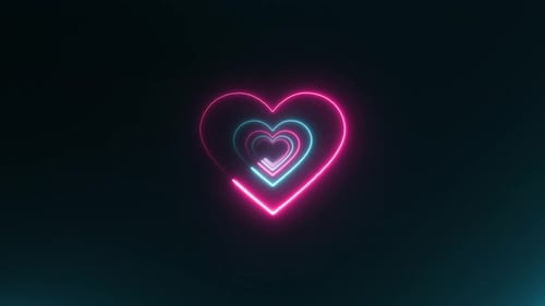 Neon Love Romance Herzpartikel Hintergrund