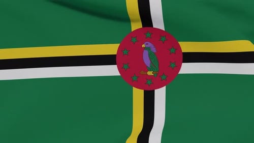 Dominica National Flag Waving Loop Animation