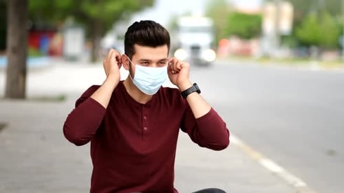 Male Cover Her Face with Mask