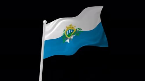 Realistic Waving Flag of San Marino Animation