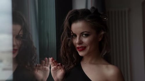 Glamorous Woman Posing Near Window