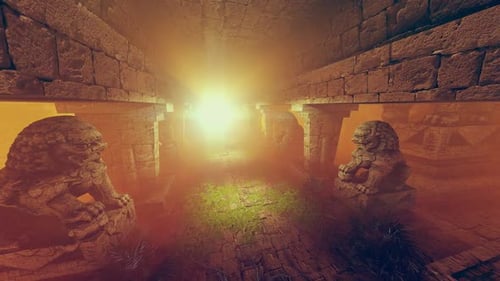 Old Tunnel In A Stone Pyramid