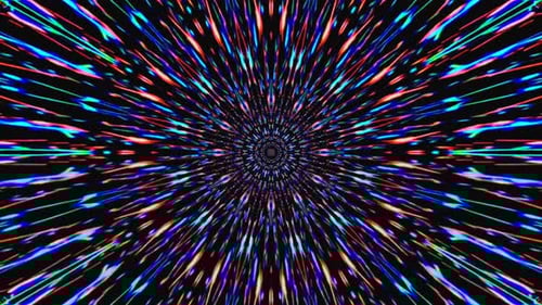 Futuristic Abstract Neon Light Tunnel Background Loop