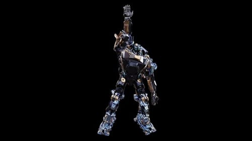 Futuristic Robot Dances Seamlessly with Alpha Channel