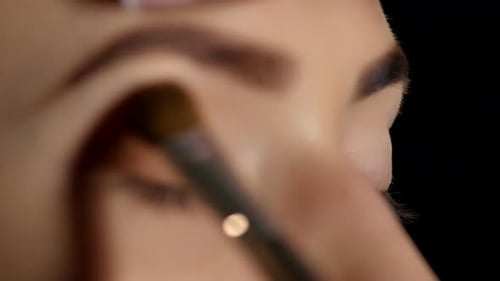 Make-up Cosmetics. Eyeshadow. Black. Closeup