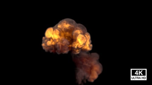 Fiery Blast and Smoke Cloud Animation