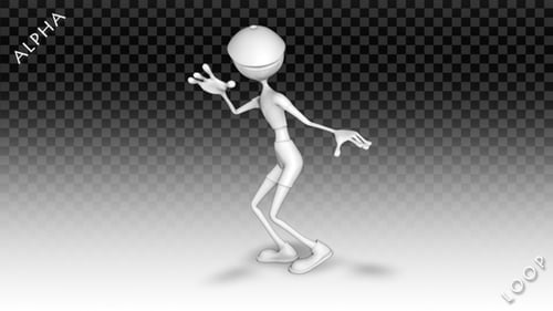 3D Animated White Mannequin Performing Hip Hop Dance Moves