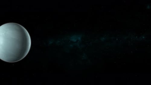 Planet Uranus in space with stars background. Vd 1204