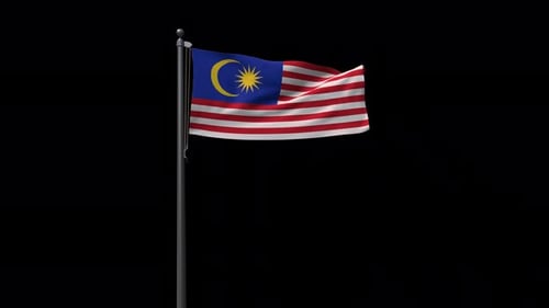 Waving Flag of Malaysia Seamless Loop