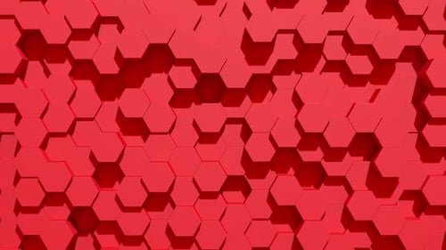Abstract Red Hexagon Wave Motion Background