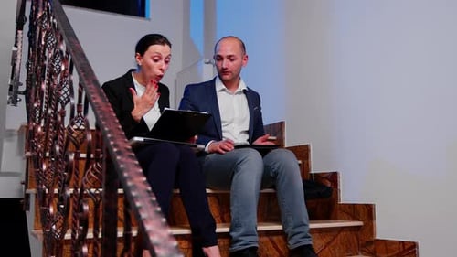 Businesswoman Arguing Employee Working Overtime