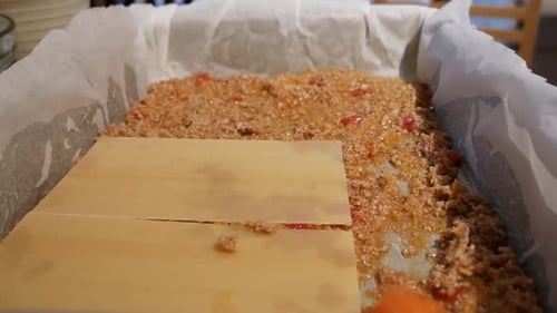 assemblage de lasagne, feuilles de pâtes