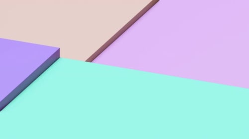 Fundo 3d abstrato com azulejos de flor em movimento. renderização 3D de fundo isométrico.