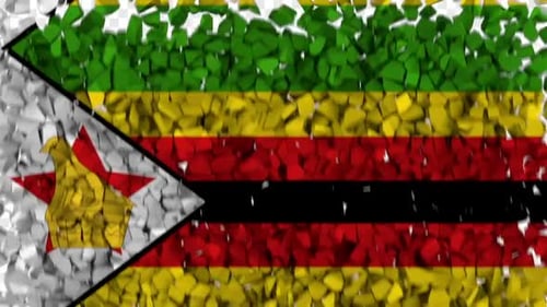 Zimbabwe Flag Breaking Rocks Transition