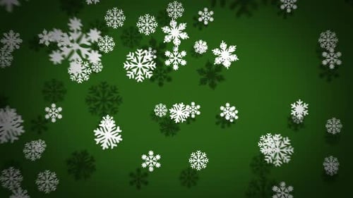 White snowflakes falling down and creating a pattern of Merry Christmas word.