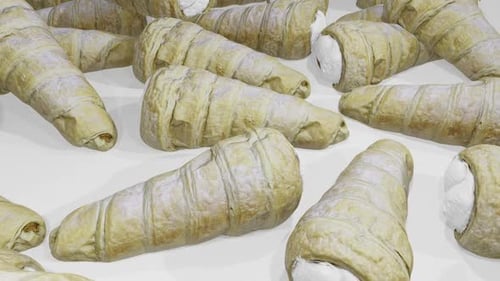 Delicious Cream Horn Pastries Rotating Loop