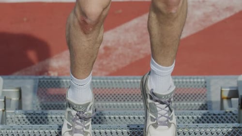 Sportive man warming up