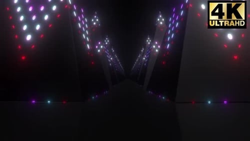 Neon Glowing Geometric Light Tunnel Loop Animation