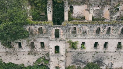Ruins of Vazelon Monastery. Old orthodox unused historical monastery in Trabzon