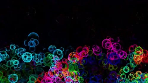 Vibrant Abstract Rainbow Bubbles Floating Animation