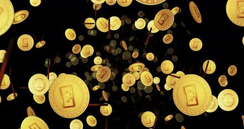 Vol en boucle de la crypto-monnaie Theta Network entre les pièces d'or