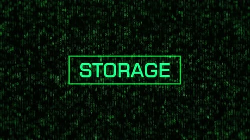 STORAGE Concept Over Computer Binary Background. STORAGE Text Over Binary Code
