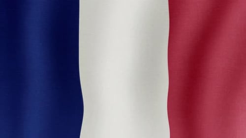 Patriotic French Flag Waving Gently in the Wind