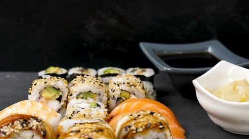 Variety Mix of Delicious and Healthy Sushi