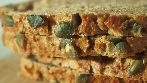 Close Up View of Slices of Seedy Bread