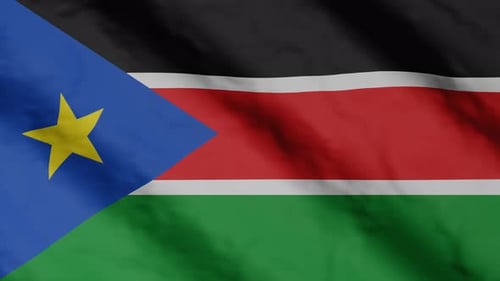 Realistic Waving Flag of South Sudan Animation