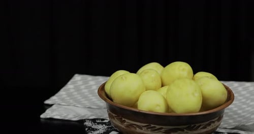Bowl of Yellow Potatoes on Kitchen Counter