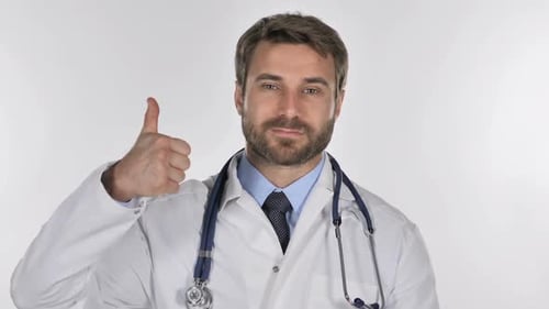 Portrait of Doctor Gesturing Thumbs Up