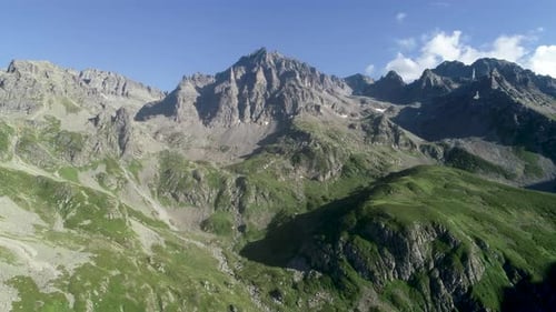 Aerial View of Majestic Mountain Range