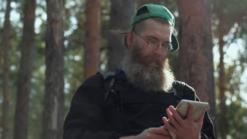 Man with Digital Tablet Outdoors