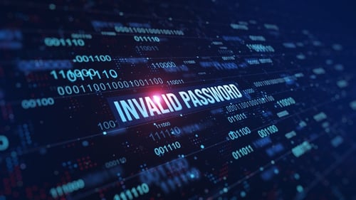 Invalid Password Digital Binary Code Background