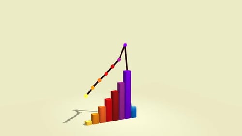 Colorful financial bar graph. The symbol of the financial success or bankruptcy.