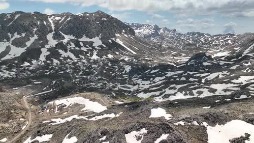 Mountain landscape high in the mountains aerial view 4 K