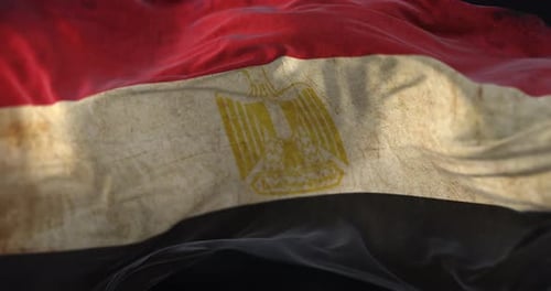 Distressed Egyptian Flag Waving Loop