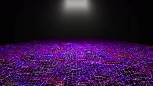 Abstract Futuristic Neon Digital Wave Grid Background Loop